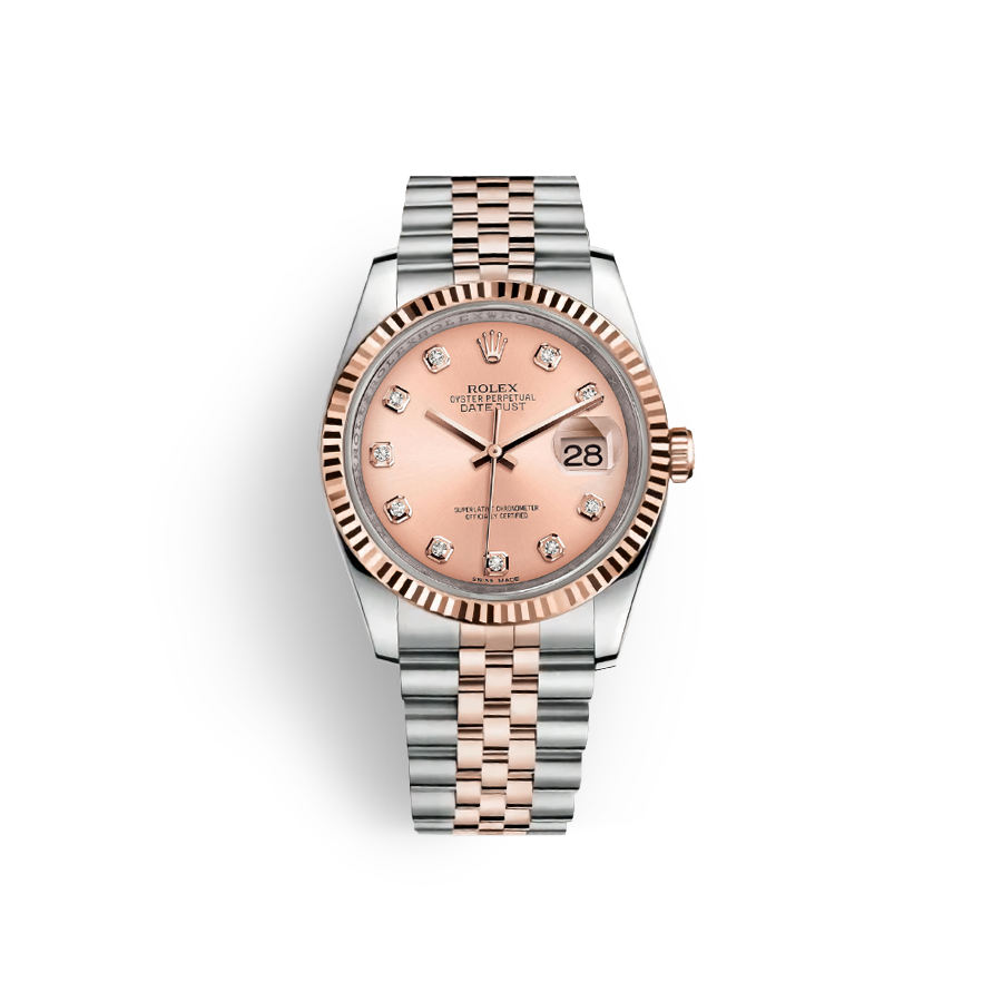 로렉스 데이트저스트 31 오이스터, 31mm , 오이스터스틸 및 에버로즈 골드 로즈핑크판 RO106