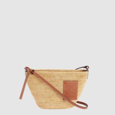 로에베  슬릿 포셰트백 라피아 & 카프스킨