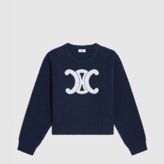 셀린* 크루넥 스웨터 리브드 울 RY0GS4