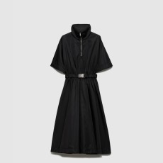 프라다 숏 슬리브 리나일론 미디드레스 230738