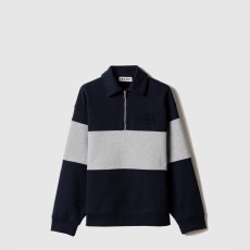 미우미우 하프 집업 코튼 스웨트셔츠