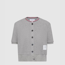 톰브라운 코튼 와플 숏 슬리브 카디건