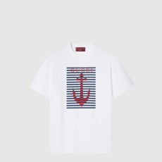 구찌 프린트 코튼 저지 티셔츠