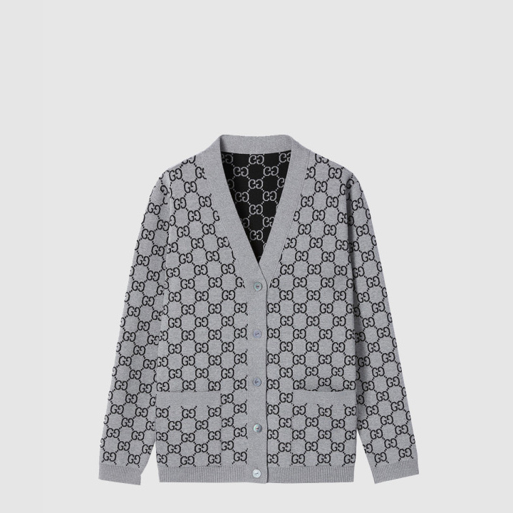 구찌 리버서블 GG 울 자카드 가디건