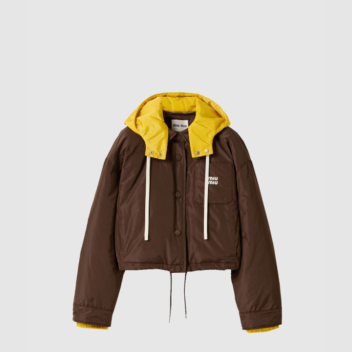 미우미우 테크니컬 퐁제 다운 후디 재킷