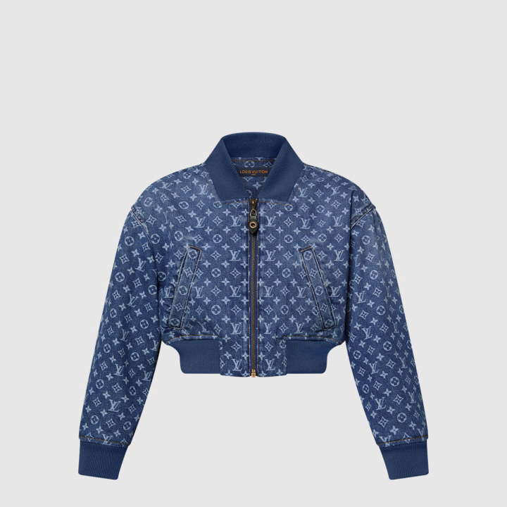 루이비통 크롭드 모노그램 데님 보머 재킷