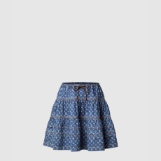 루이비통 모노그램 데님 티어드 스커트