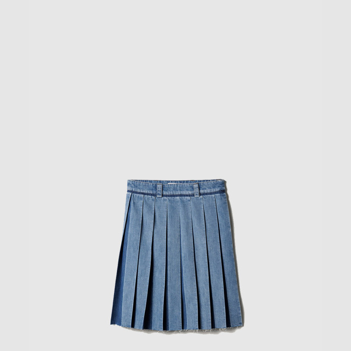 미우미우 플리츠 데님 스커트