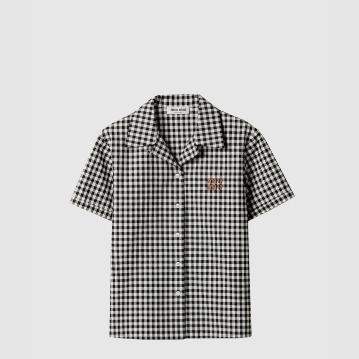 미우미우 깅엄 체크 셔츠