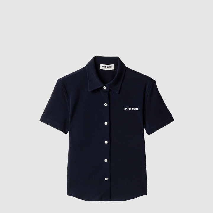 미우미우 코튼 피케 셔츠
