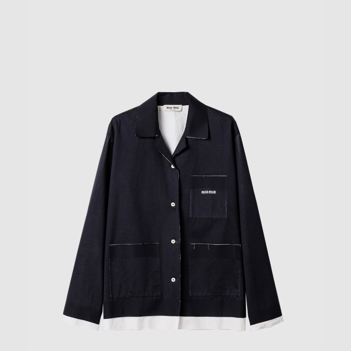 미우미우 니트 및 포플린 셔츠