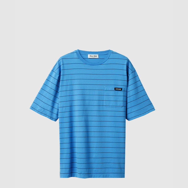 미우미우 스트라이프 저지 티셔츠