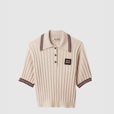 미우미우 캐시미어 니트 폴로 셔츠