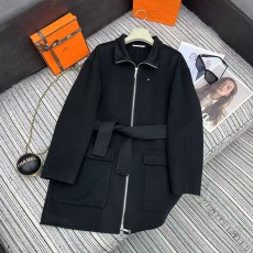 에르메스 양면 캐시미어 미디 길이 코트