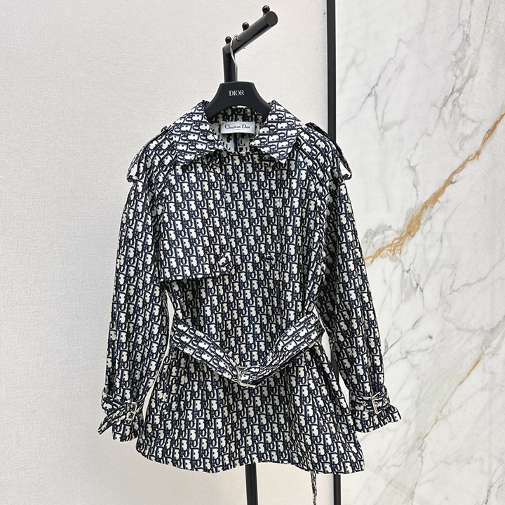 디올 자카드 미디 길이 윈드브레이커 재킷