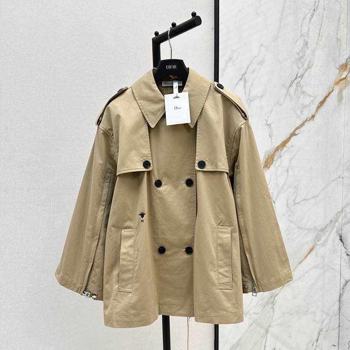 디올 더블브레스트 케이프 스타일 윈드브레이커 재킷
