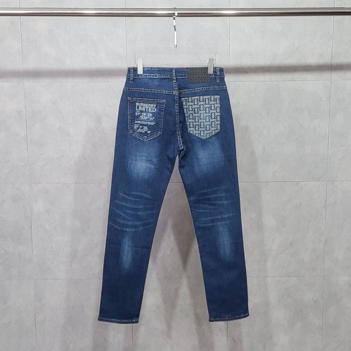 버버리 BBR 멀티로고 레더패치 워싱 청바지