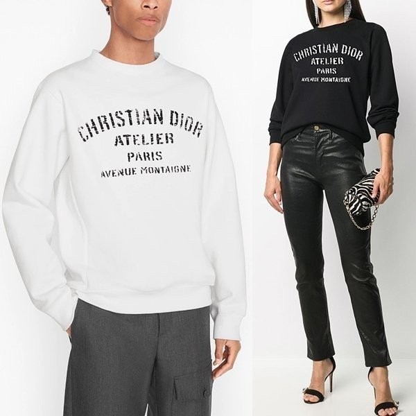 디올 DR 아뜰리에 로고  맨투맨