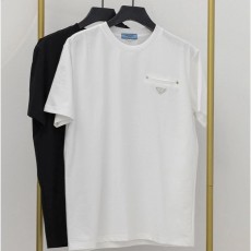 프라다 PRD 삼각로고 가슴 포켓 반팔 티셔츠