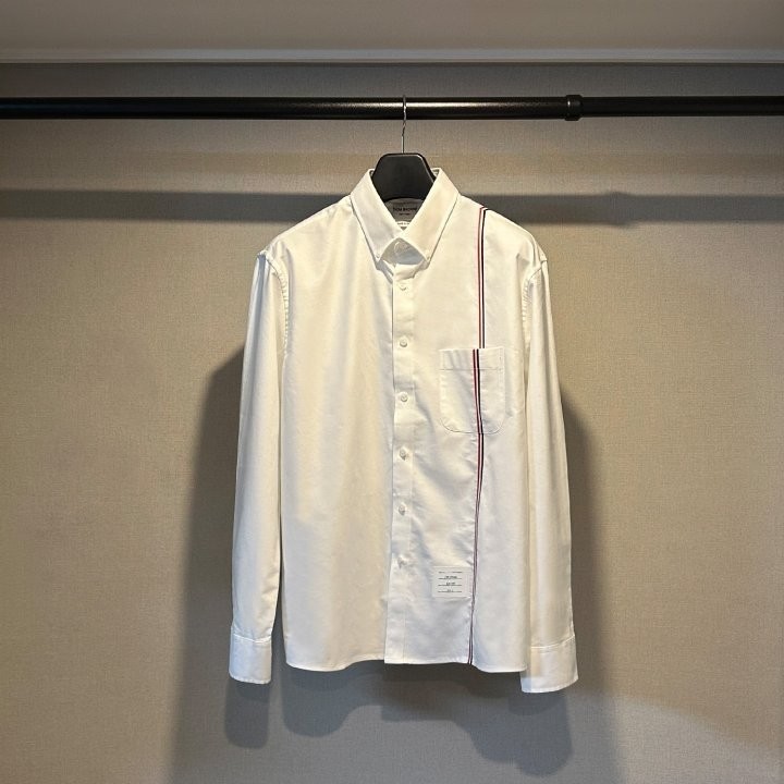 톰브라운 TB 스트라이프 구로그랭 루프 탭 옥스포드 셔츠