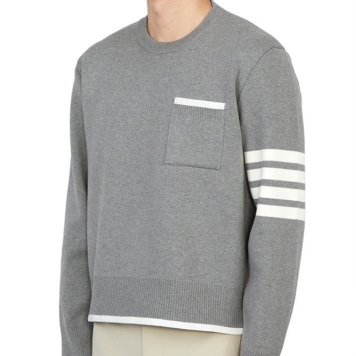 톰브라운 TB 사선 밀라노 스티치 티핑 램스울 니트