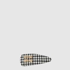 미우미우 플라크 체크 패턴 헤어핀 5IF092