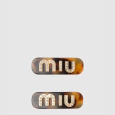 미우미우 크리스탈 로고 헤어핀 5JF091