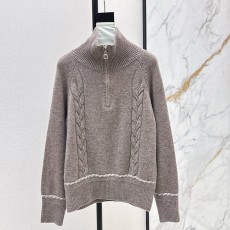 로로피아나 패치워크 케이블 니트 반오픈 가디건 스웨터