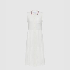 톰브라운 코튼 와플 플리츠 폴로 드레스