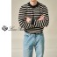 로로피아나 LLP 최고급 스트라이프 견장 니트