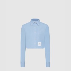 톰브라운 데님 클래식 크롭 롱 슬리브 셔츠