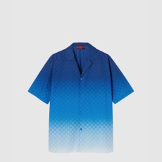구찌 프린트 코튼 포플린 볼링 셔츠