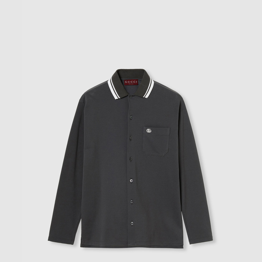 구찌 자수 펄 코튼 폴로 셔츠 ‎815513