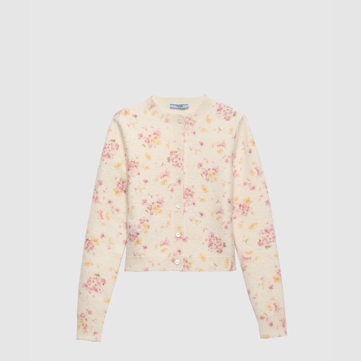 프라다 플로럴 프린트 울 가디건