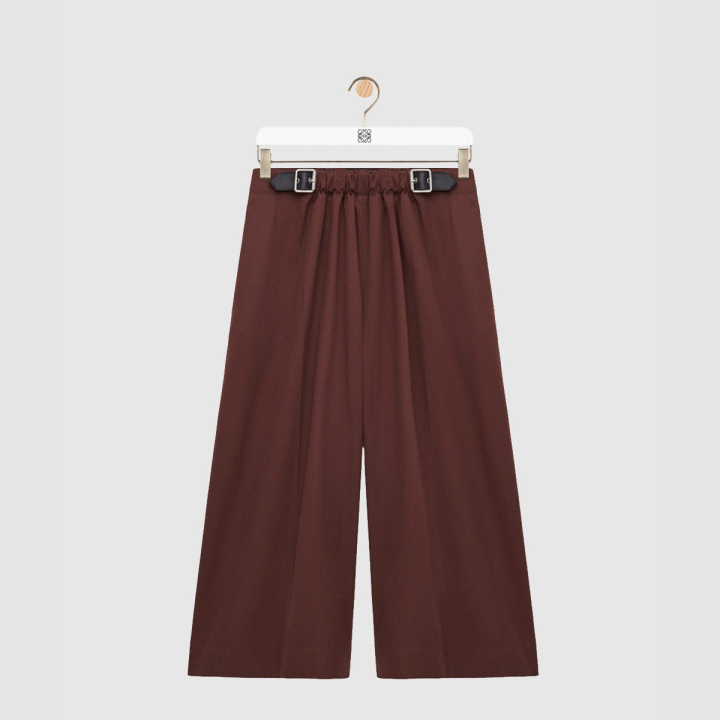 로에베 크롭 벨트 트라우저