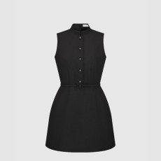 디올 쇼트 드레스 탈착식 루싱 칼라