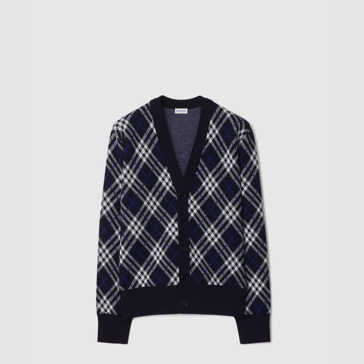 버버리 체크 울 블렌드 카디건