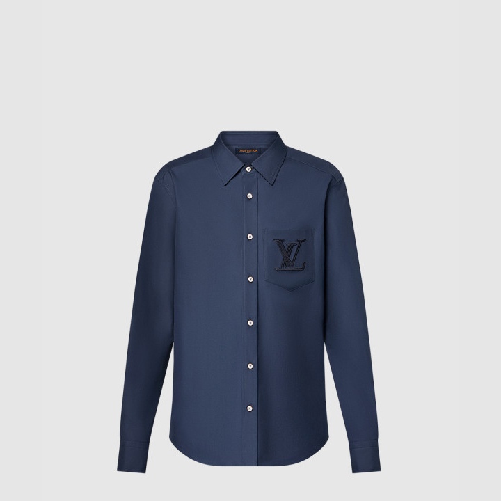 루이비통 엠브로이더드 롱 슬리브드 코튼 셔츠