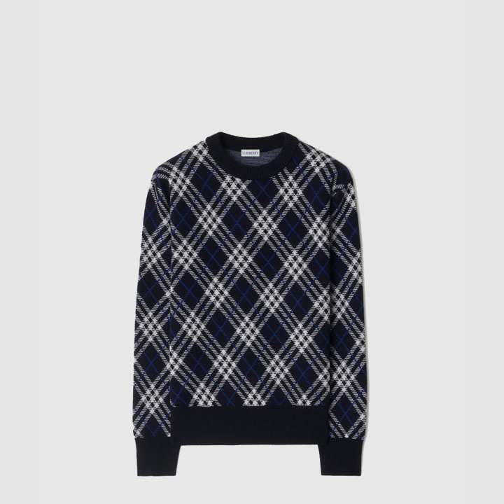 버버리 체크 울 블렌드 스웨터