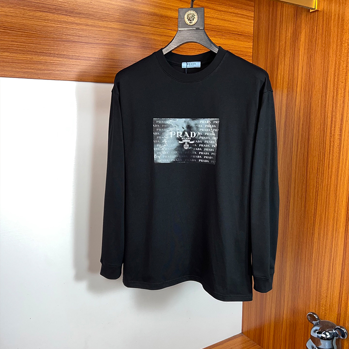 프라다 2025 가을 겨울 신상품 신상품 Three Standards Complete 라운드넥 긴팔 바텀 셔츠