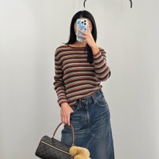 셀린* 25FW 가을/겨울 신상품 스트라이프 스트레치 울 스웨터