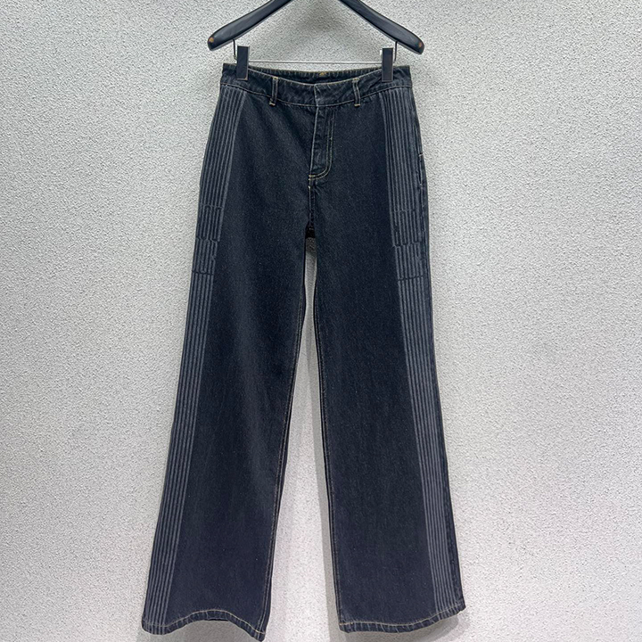 디올 사이드 스트라이프 후드 데님 팬츠