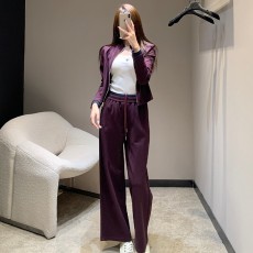 로로피아나 25FW 초가을 신상품 스탠드업 칼라 컬러블록 지퍼 재킷 & 팬츠 세트