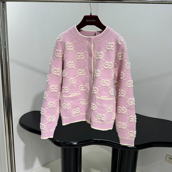 구찌 25 새로운 GG 코튼 자카드 가디건