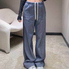 미우미우 25FW 가을/겨울 신상품 리본 트리밍 캐주얼 팬츠