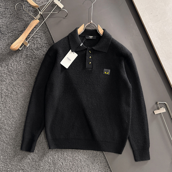 펜디 FD 2025SS 가을 겨울 신상품 하프 오픈 카디건 라펠 스웨터