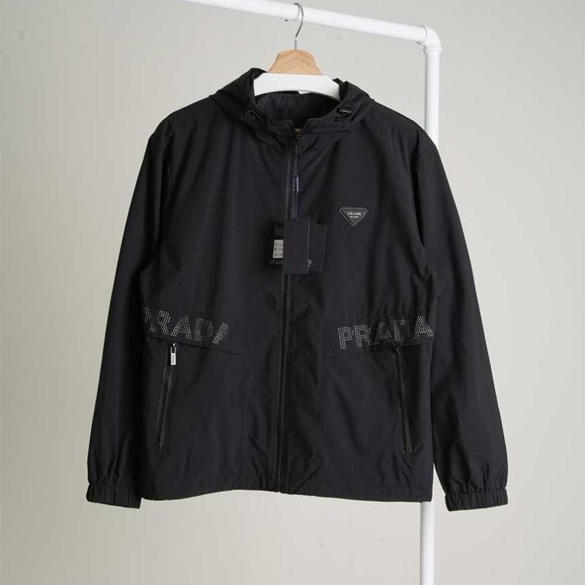 프라다 PRD 남성 삼각로고 스트링 후드 바람막이