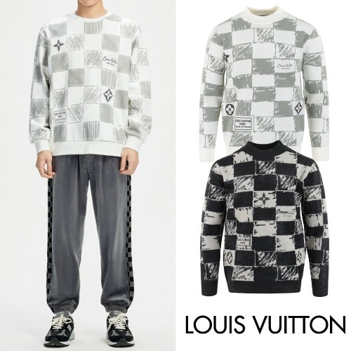 루이비통 LV 다미에 자가드 모헤어 니트