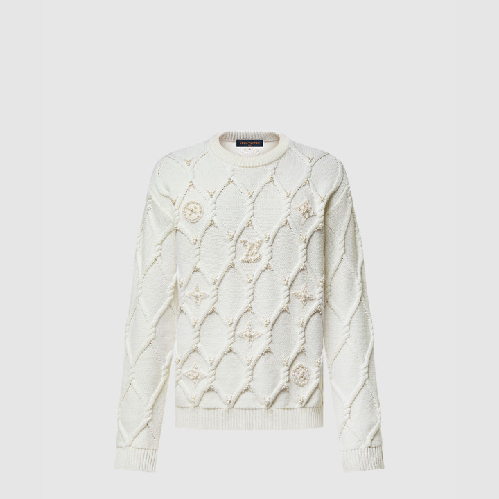 루이비통 엠벨리시드 케이블 니트 울 블렌드 풀오버