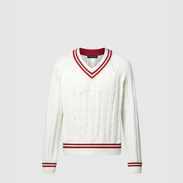 루이비통 프레피 V넥 케이블 풀오버